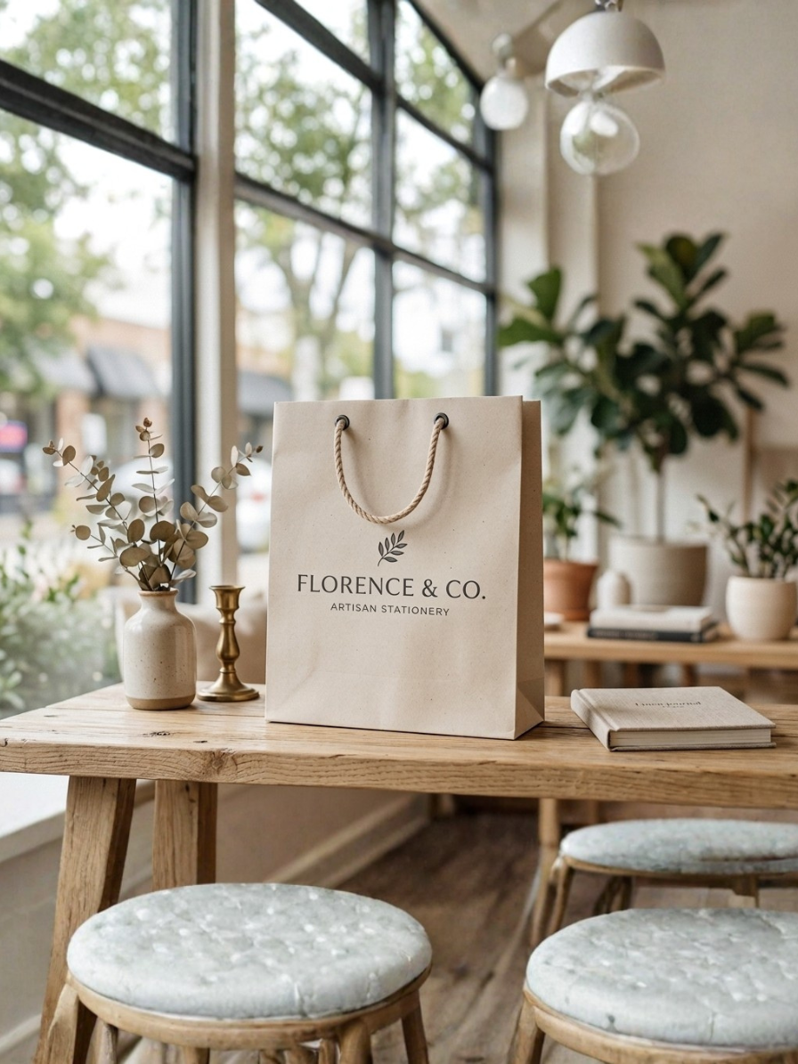 Signature matte retail bag – custom printed shopping bag with reinforced handles