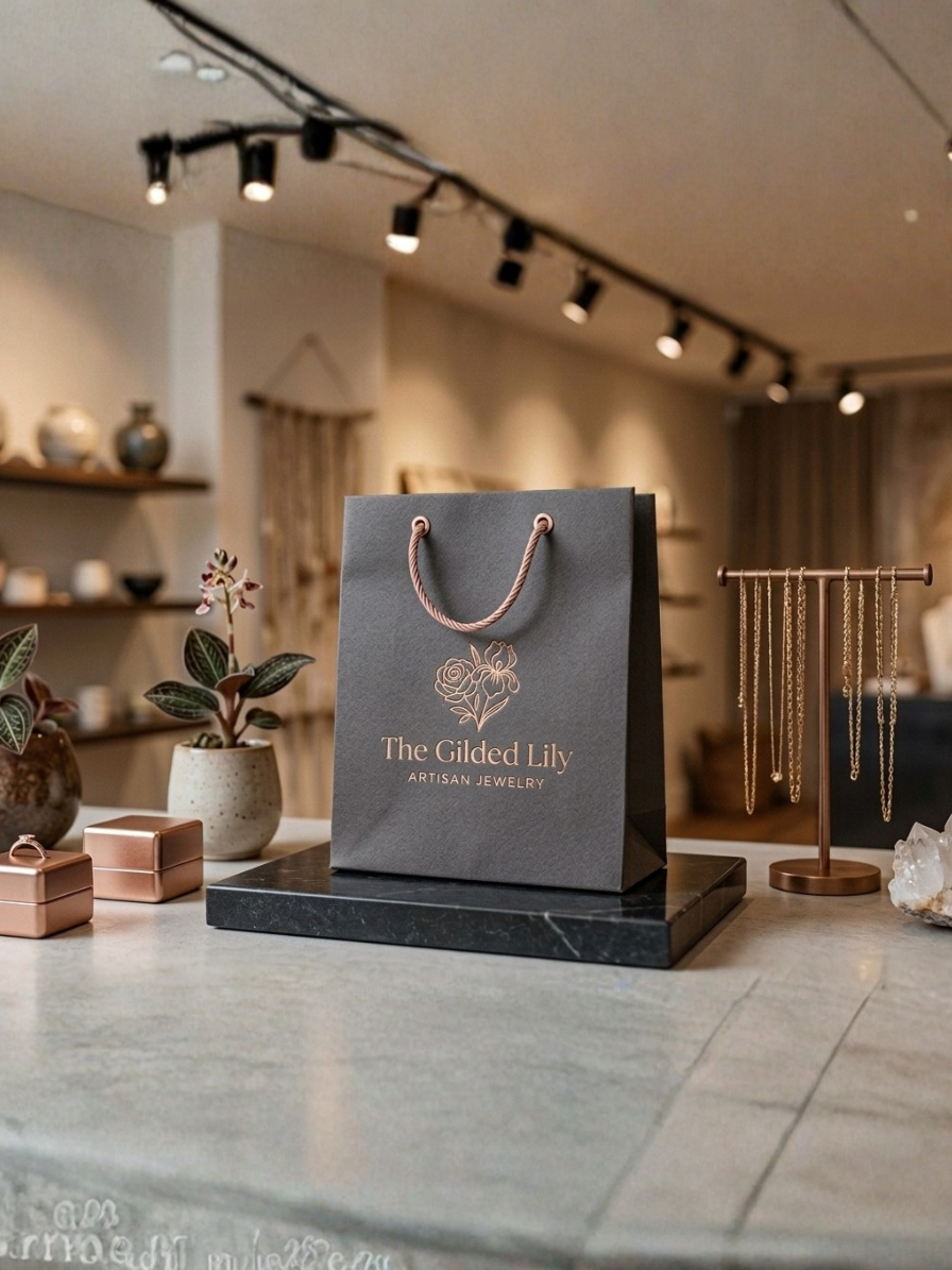 Small jewelry gift bag – custom size paper bag for delicate items
