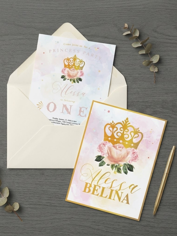 Milestone invitation – classic typography with embossed border