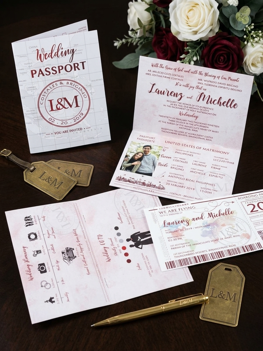 Custom invitation – layered card with vellum overlay