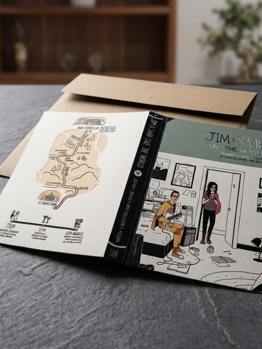 Engraved invitation – close-up of textured ink