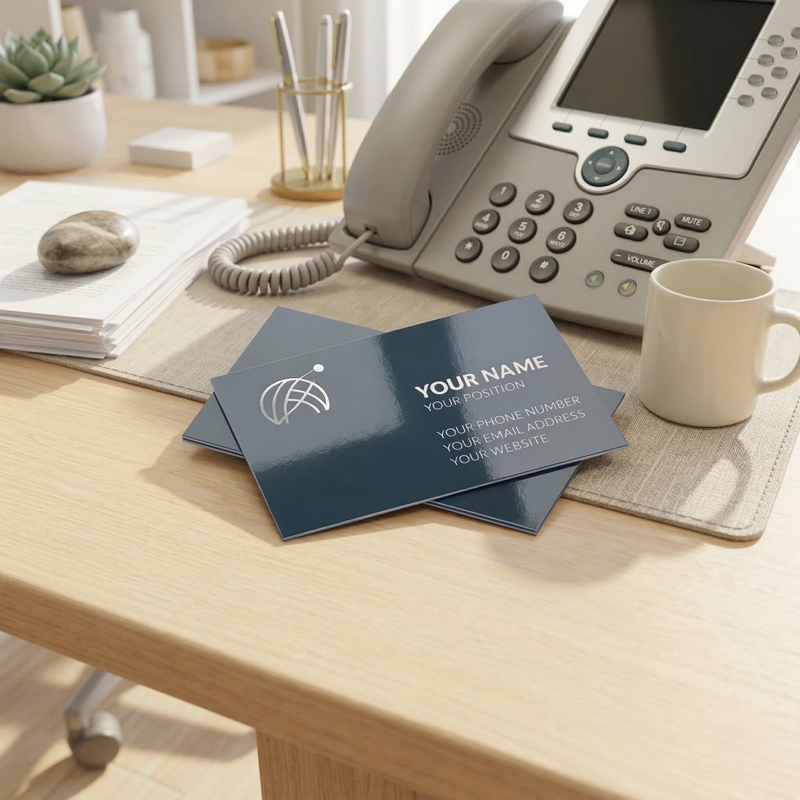 Glossy paper business card - high-shine coating for bold graphics