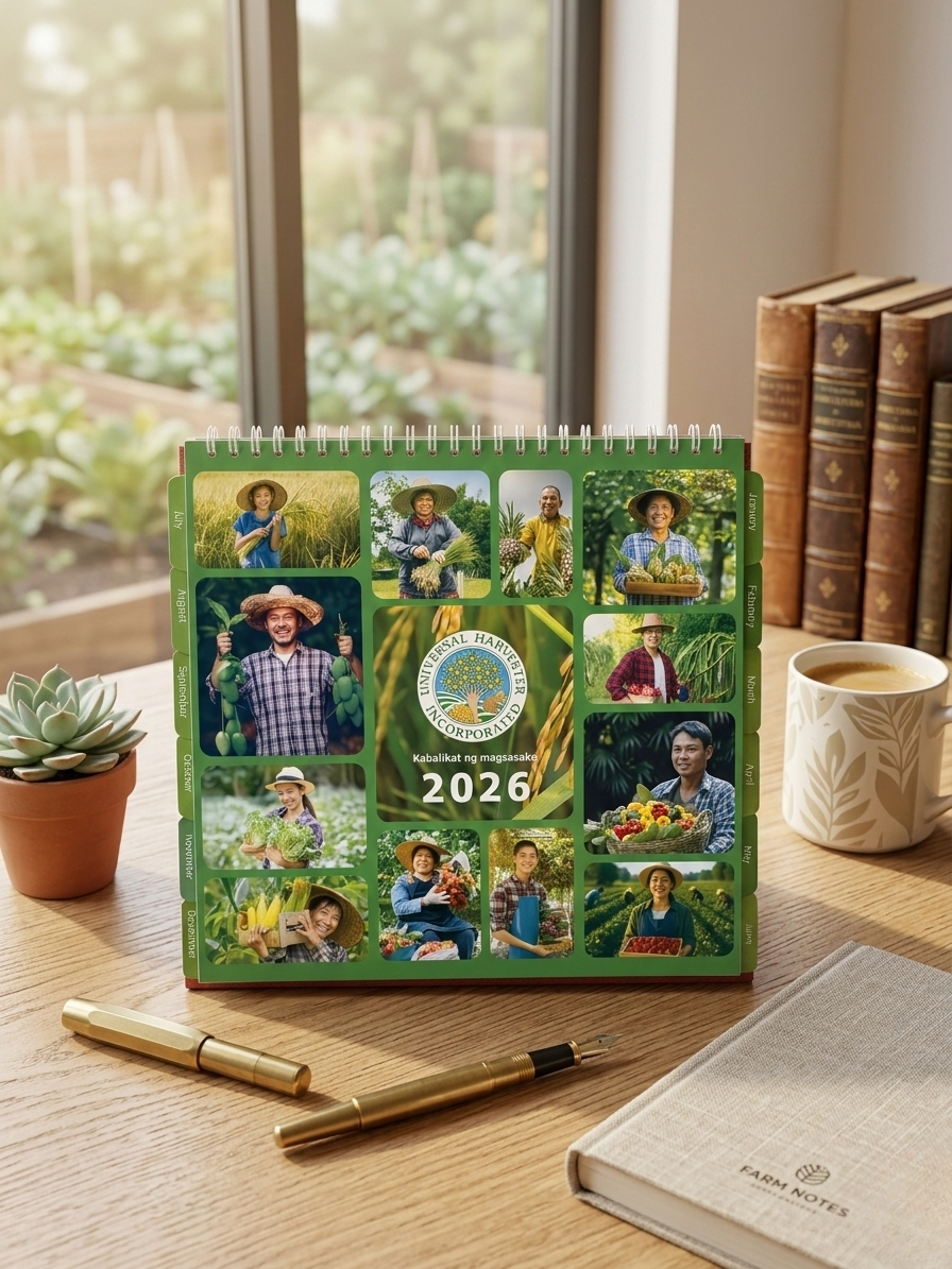 Horizontal executive desk calendar with wide date boxes for daily notes and reminders