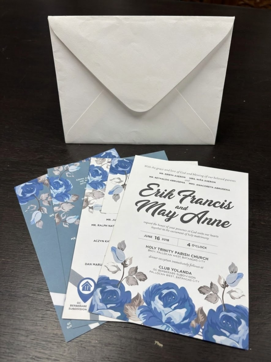 UV laminated suite – invitation with envelope and liner