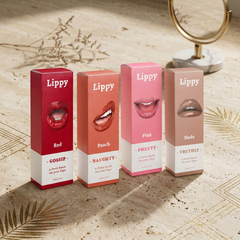 Lipstick and lip gloss boxes – custom printed cosmetic packaging with various sizes