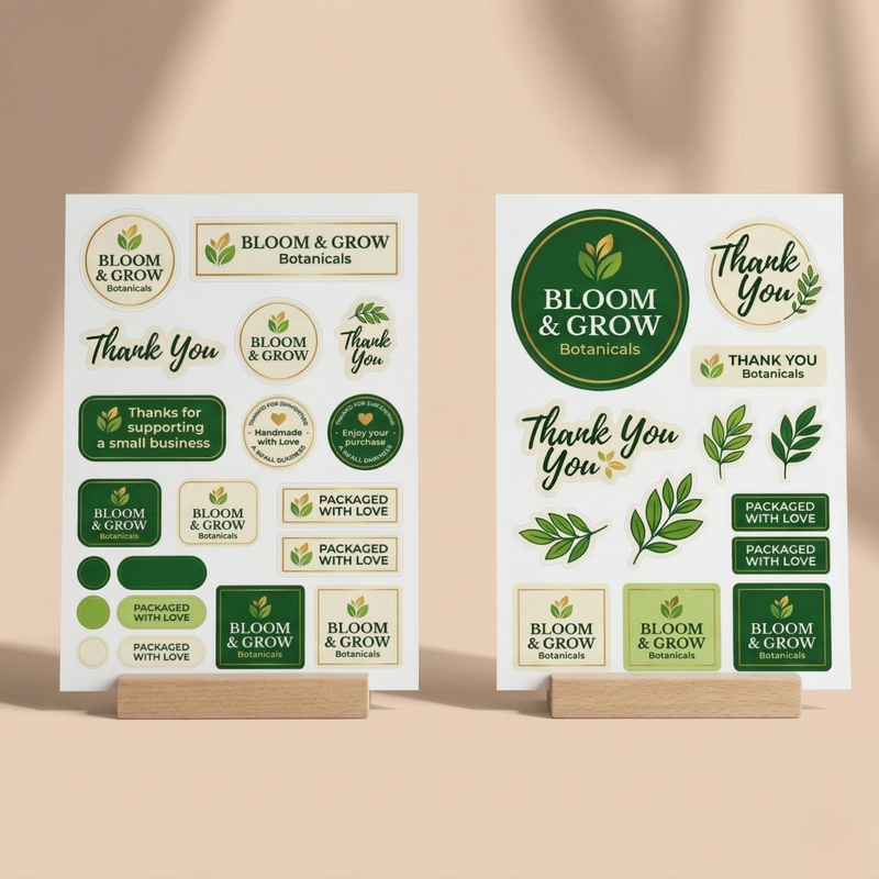 Custom die cut sticker labels