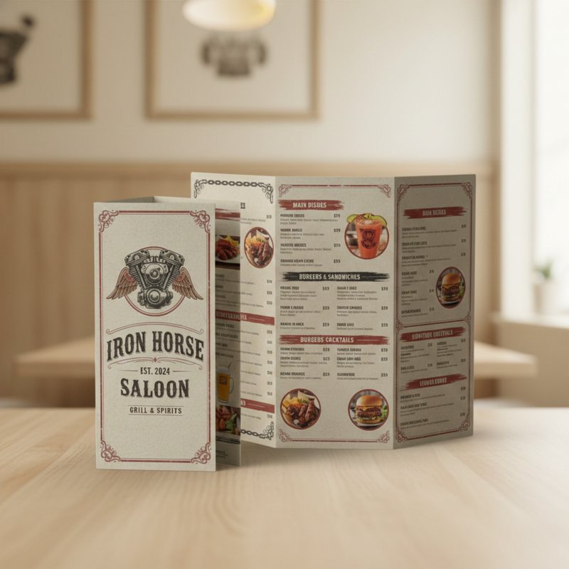 Tri-fold menu