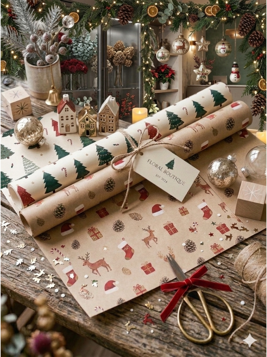 Corporate branded wrapping paper – custom printed with company logo and colors